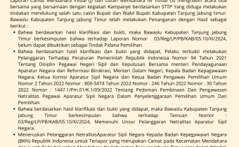 Siaran Pers Camat dan Lurah Mendahara